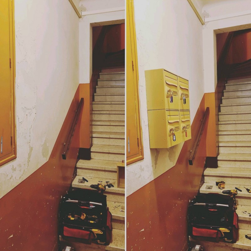 Installation bloc boîte à lettre